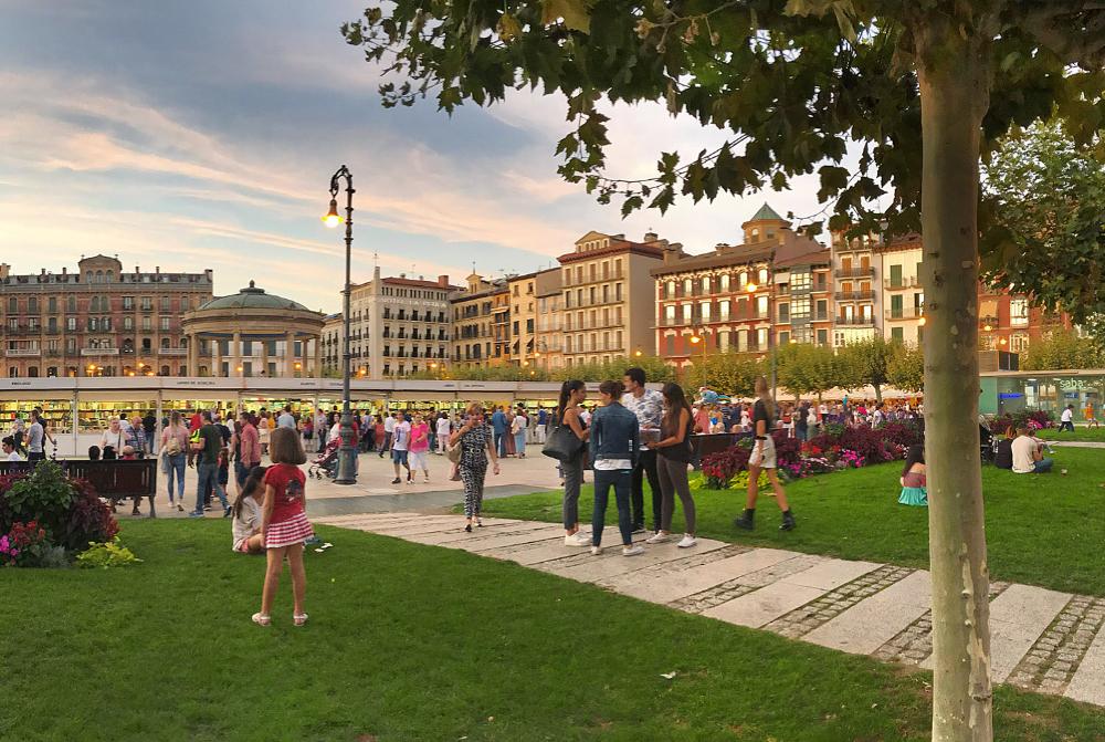 Fair in the Plaza del Castillo in Pamplona